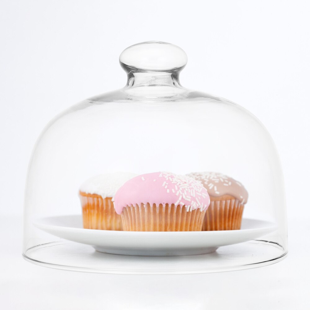 Hemoton 1Pc Transparant Voedsel Cover Glass Cover Duurzaam Cake Beschermende Cover Voor Thuis Keuken