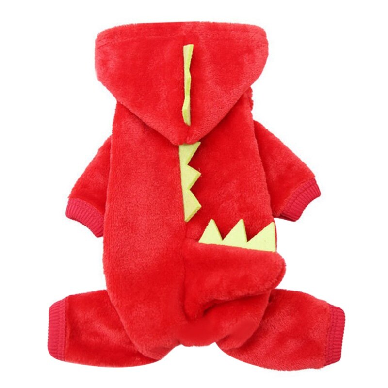 Sudadera con capucha para mascotas, ropa para perros, modelo divertido de dinosaurio, pijamas suaves, adorables Yorkies, trajes de otoño e invierno, accesorios de Cosplay: R / 2XL