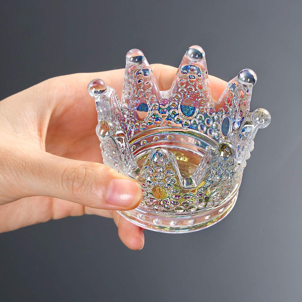 Crown Crystal Nail Art Dappen Dish Pen Holder Glass Dapping Bowl for Acrylic