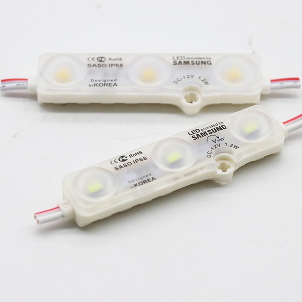 Samsung Chip SMD 5730 3 LED injection led module 12V with lens Waterproof IP68 1.2W white LED sign shop banner Channel Letters