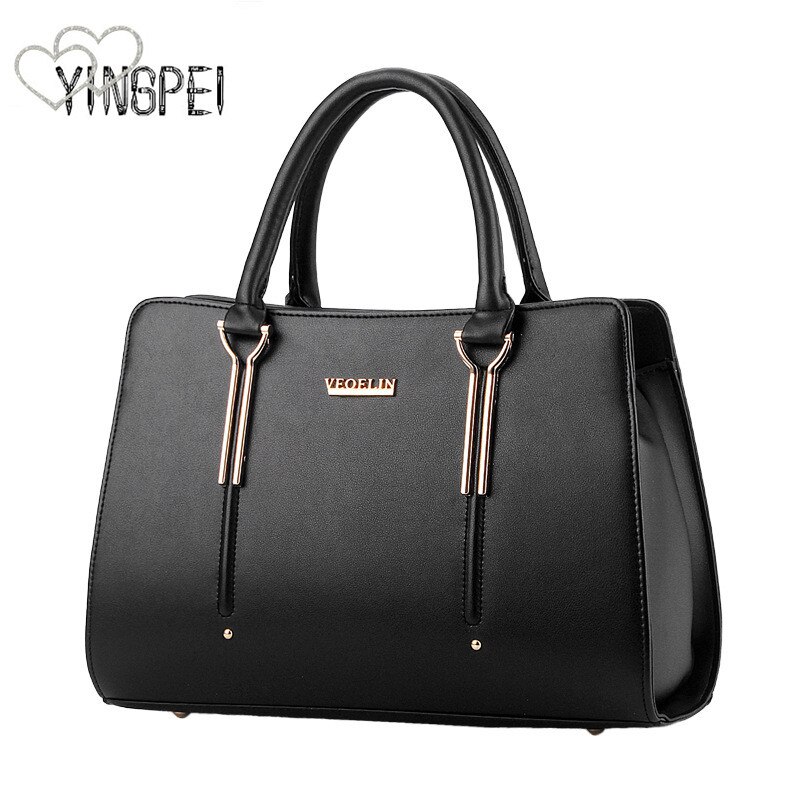 Women Bag Vintage Handbag Casual Tote Women Messenger Bags Shoulder Top-Handle Purse Wallet Leather Black Blue