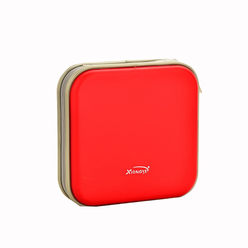 Estuche portátil de 40 discos de capacidad para DVD, bolsa de almacenamiento de CD para coche, mini bolsa de CD cuadrada de tela, caja de almacenamiento de disco de plástico para DVD: Rojo