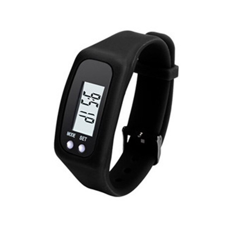Digital LCD Schrittzähler Run Schritt Walking Distance Calorie Zähler Sport Uhr Armband YA88: Black