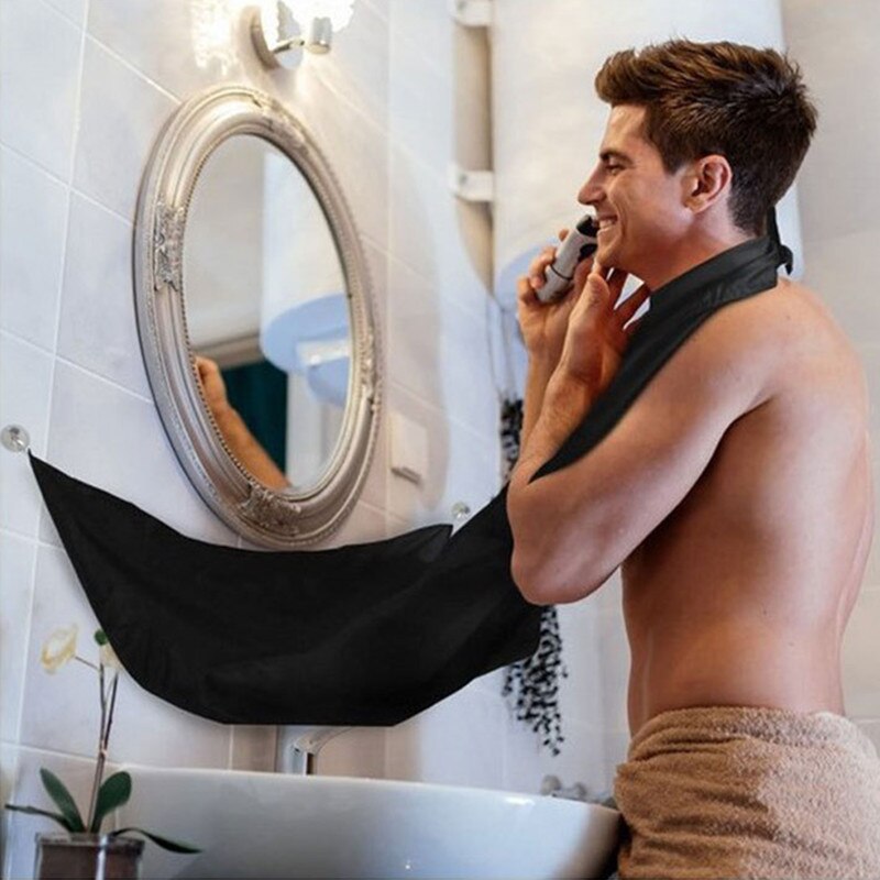 Husholdnings forklæde til frisør mandlig skæg barbering forklæde pleje ren voksen hagesmæk barbermaskine holder badeværelse arrangør til mand