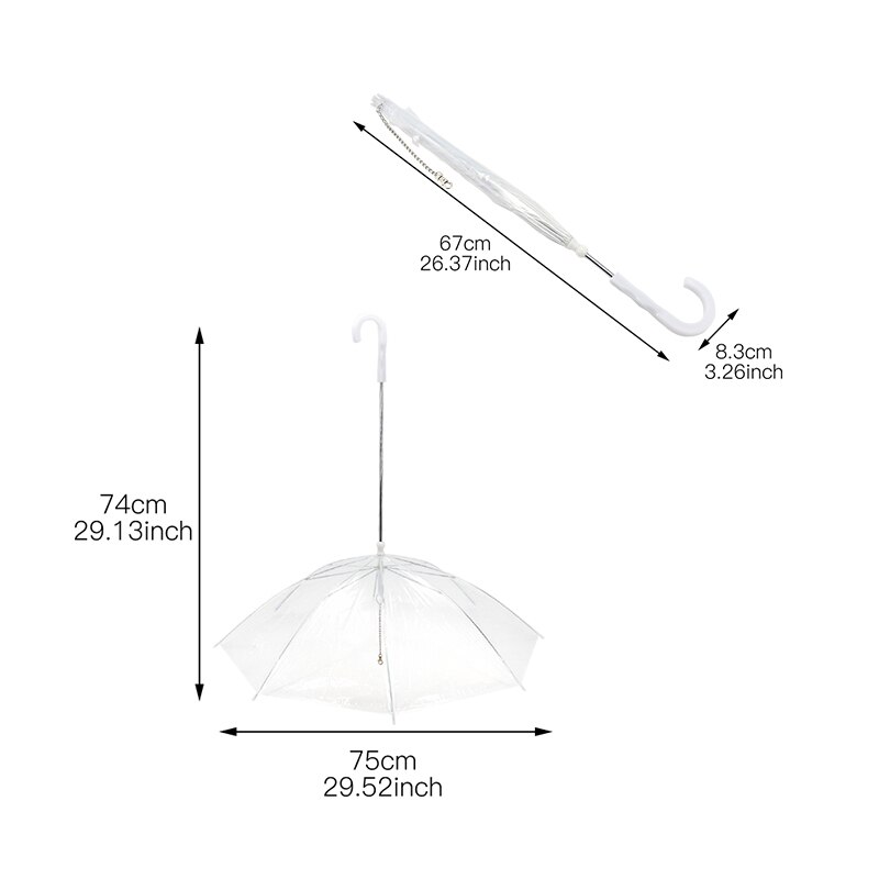 Yesello Useful Transparent Pet Umbrella pet Dog Umbrella Rain Gear with Dog Leads Keeps Pets Dry Comfortable in Rain