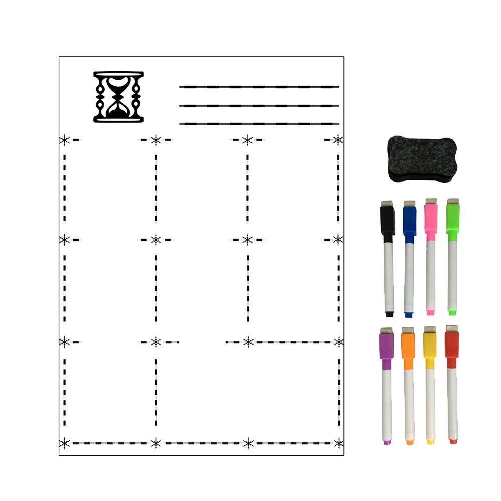 A3 Magnetic Dry Erase Fridge Calendar Multi-Purpose Weekly Whiteboard with 4 Pens for Refrigerator Fridge Kitchen Home