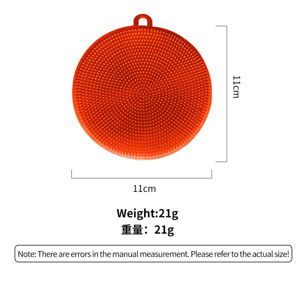 1 pz spazzole per la pulizia del Silicone morbido cuscinetto abrasivo in Silicone lavaggio spugna piatto ciotola pentola detergente strumento di lavaggio accessori da cucina: Rosso