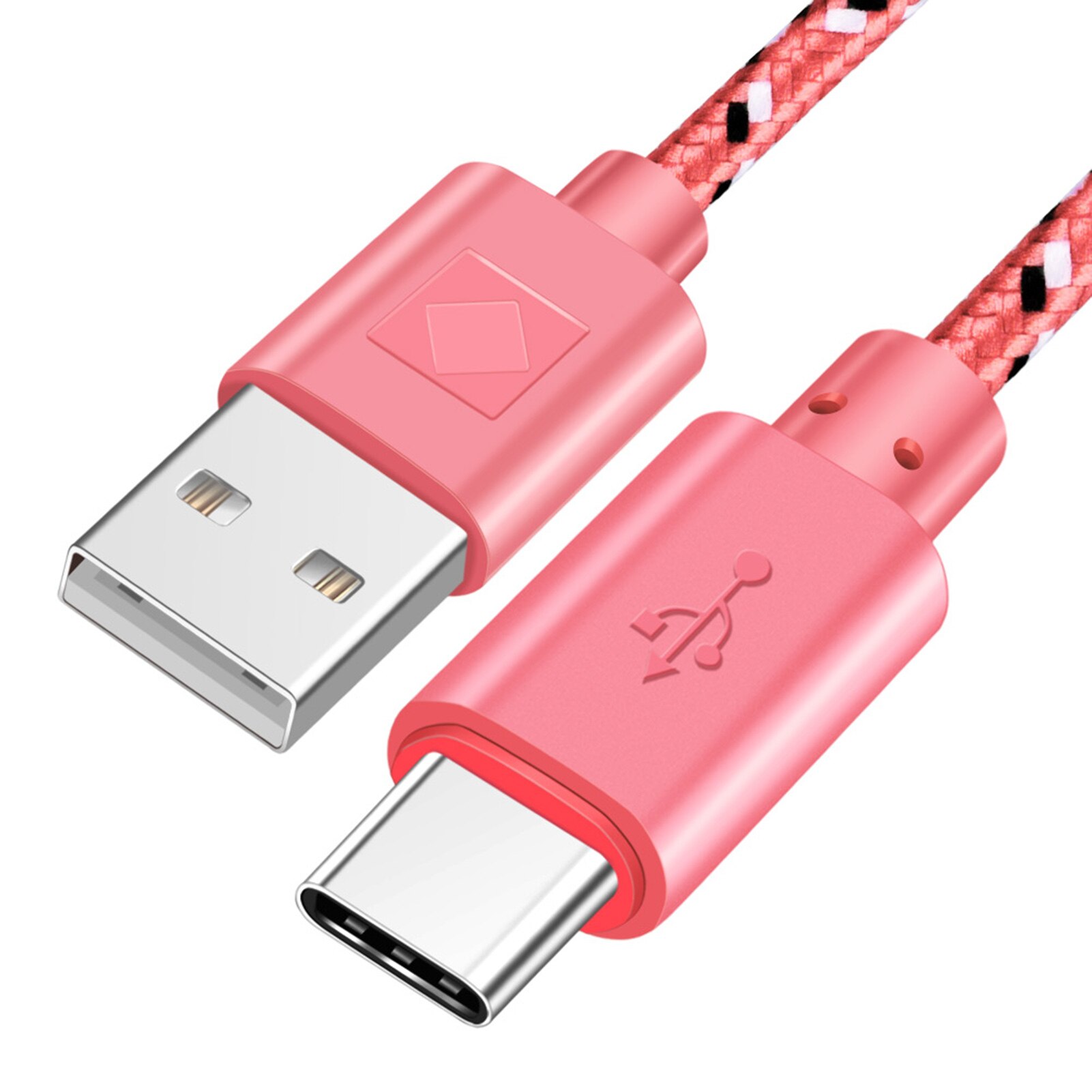 1m 2m 2-em-1 náilon usb para tipo c cabo de carregamento rápido carregamento do telefone móvel fio de carregamento usb c cabo de dados longo