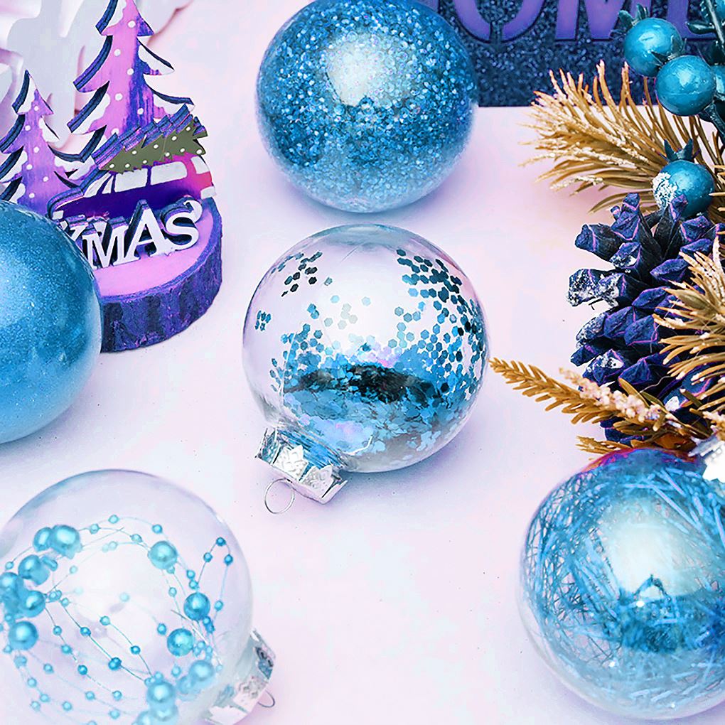 30 stk 60mm julekule gjennomsiktig juletrepynt kombinasjon hengende navidad jul hjemmefest diy dekorasjonsartikler