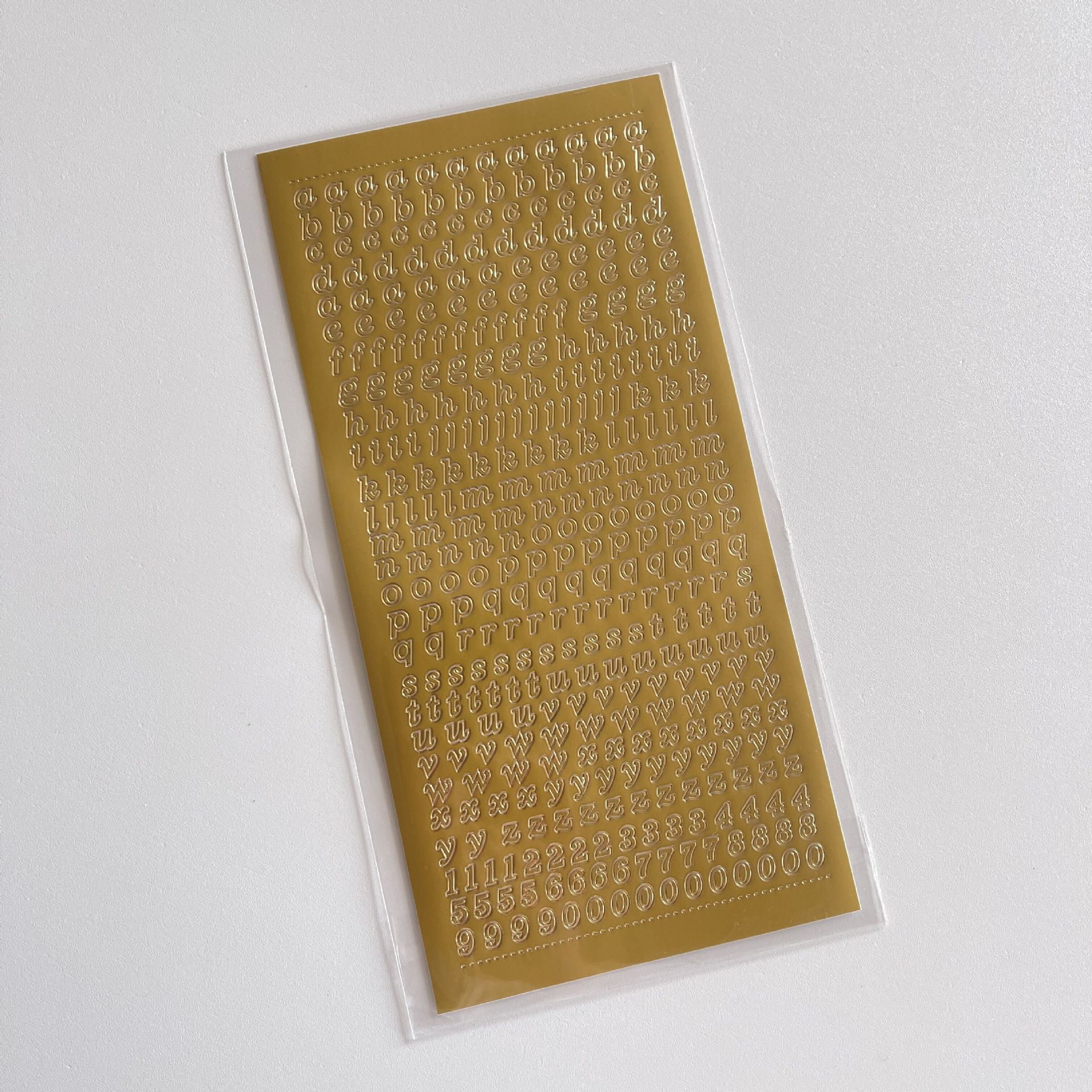 Pegatinas de letras y números para Álbum de tarjetas de Idol DIY, pegatina de diario de Scrapbooking bronce de oro y plata, papelería coreana, 1 hoja: Blanco