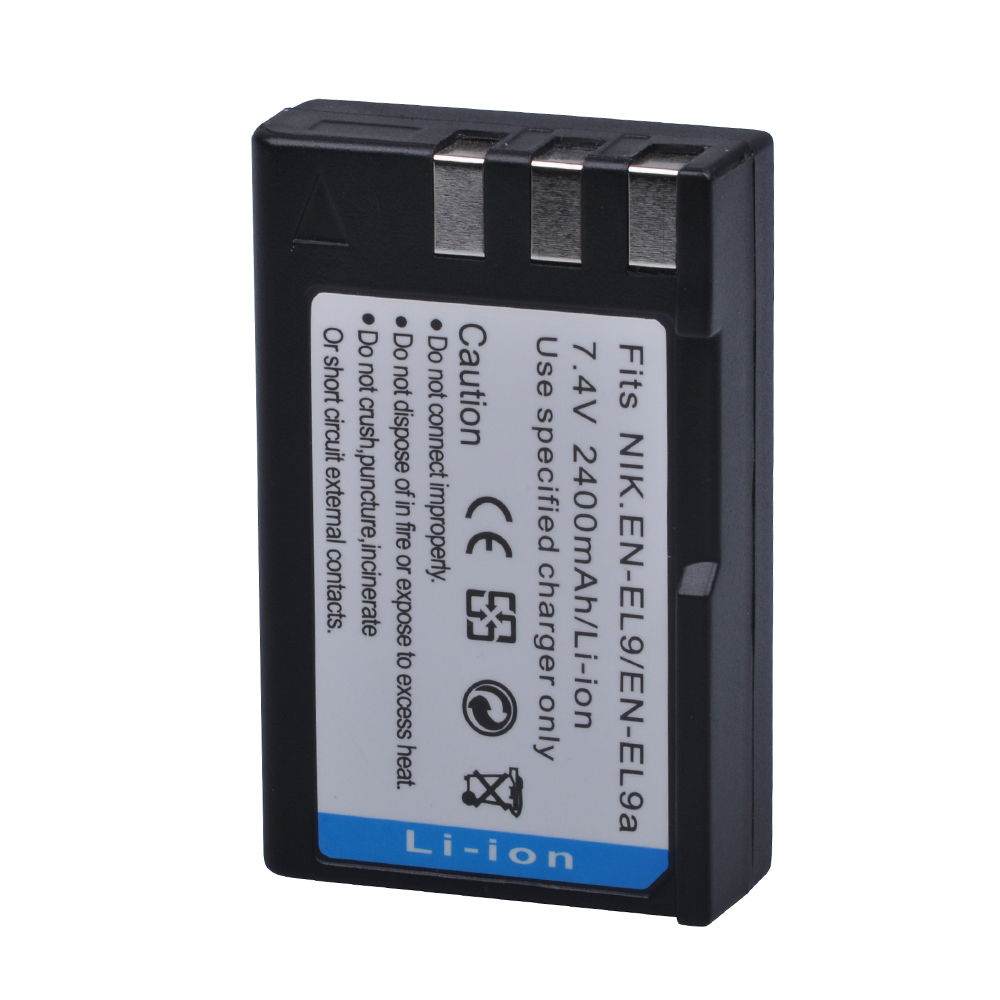 Akuu-batería para Nikon EN-EL9 D40, D60, D40X, D5000, D3000, EN-EL9a EN EL9, EN-EL9a, 2400mAh