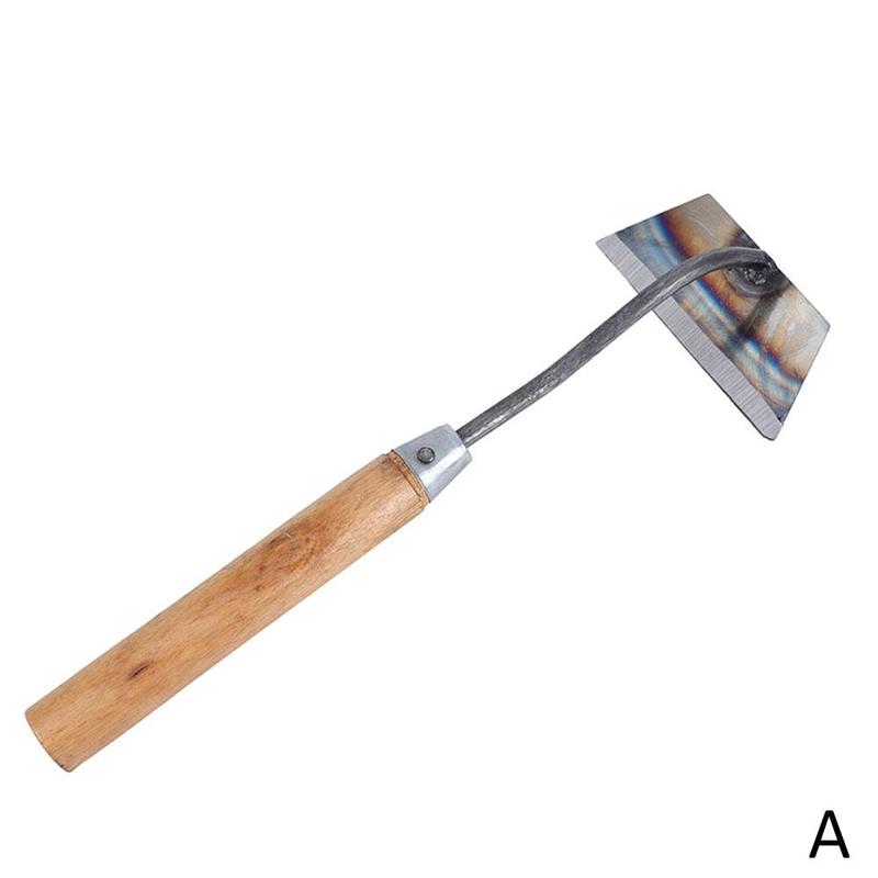 Wooden Handle Hoe Handheld Weeding Rake Planting Vegetable Accessories Farm Garden Agriculture Tool Trapezoid Shape Hoe Spot