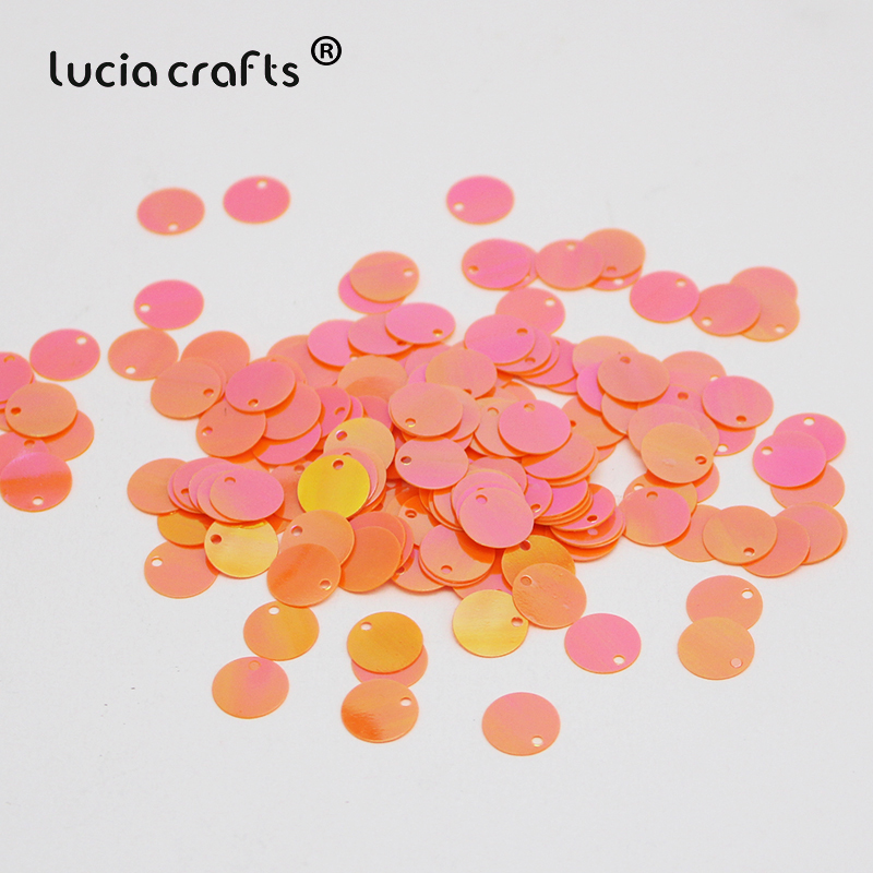 Soldes! Confettis multicolores 10mm 20g, coupe ronde en paillettes arc-en-ciel pour la couture/décoration de mariage D0206