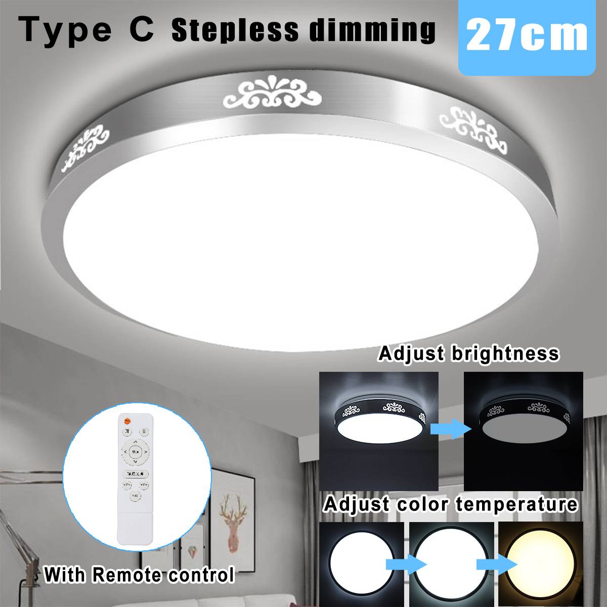 Dimmbare LED Decke Lichter 24 W/48 W Moderne LED Decke Lampen für Heimat Wohnzimmer Oberfläche Montiert LED decke Beleuchtung AC220V: Typ D