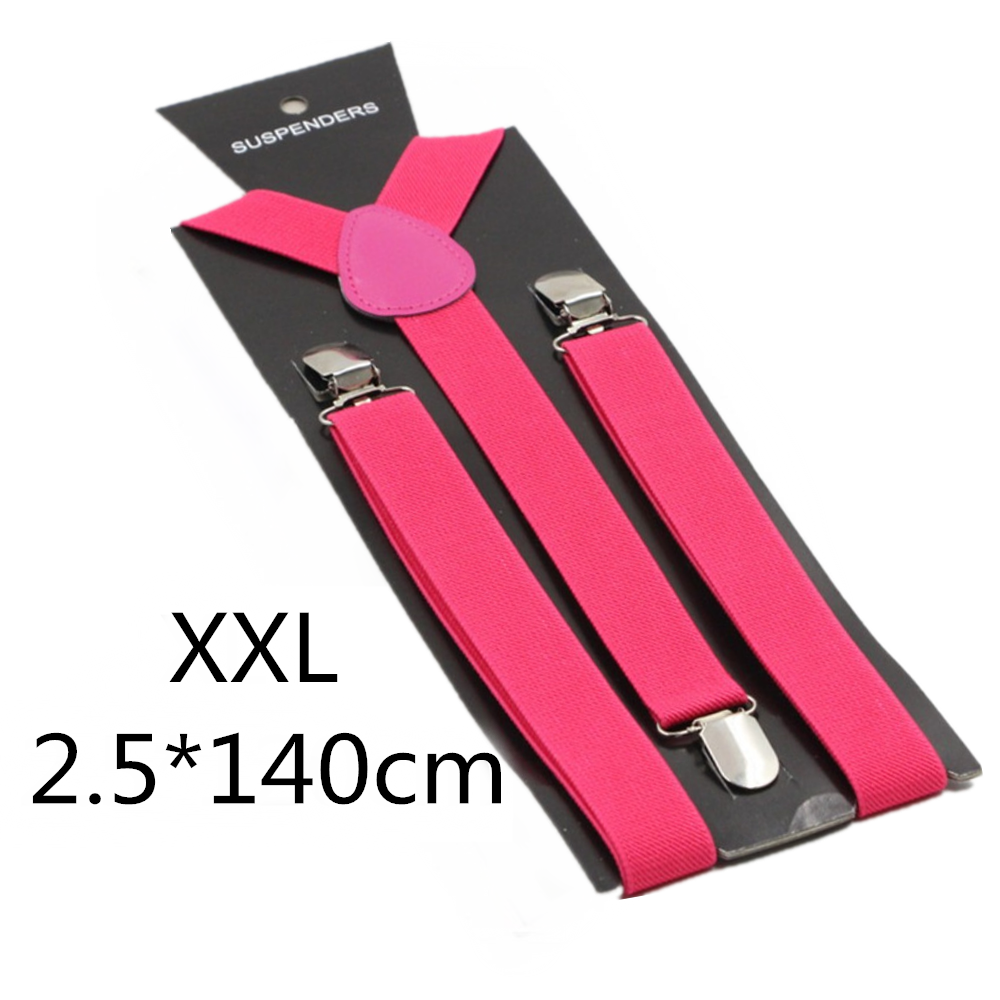 Vanhemmille ja lapsille viininpunaiset henkselit miehille naisille pojille tytöille joustavat säädettävät lasten henkselit unisex lapsille aikuisille vaatteet asusteet: Kuuma pinkki -140cm