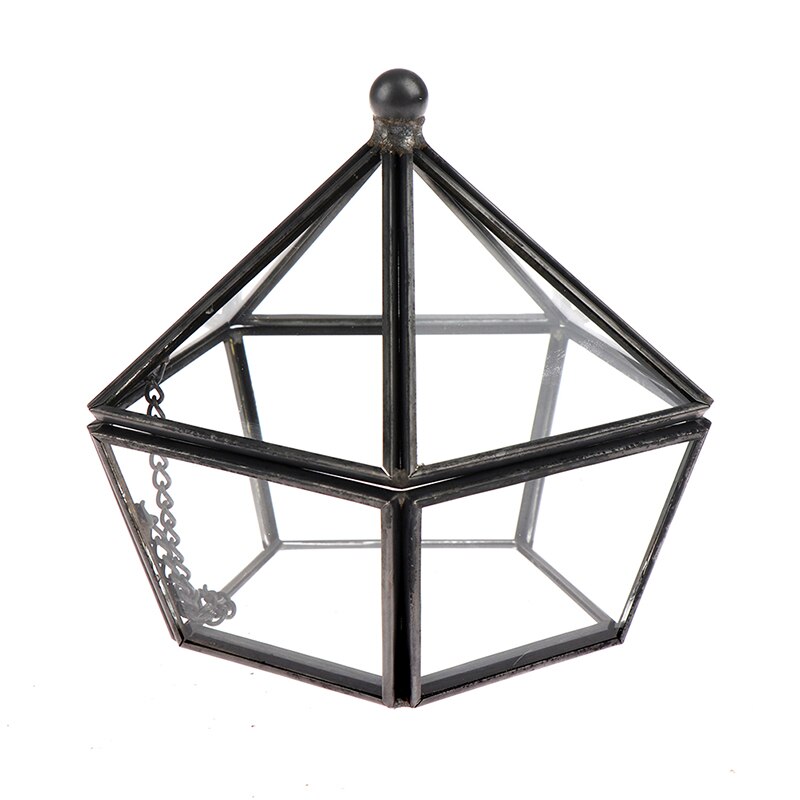 Caja geométrica de cristal transparente para joyería, organizador de joyería, soporte, caja de anillo, collar, pulseras, pendientes, accesorios de almacenamiento de joyería, 1 ud.: BK1