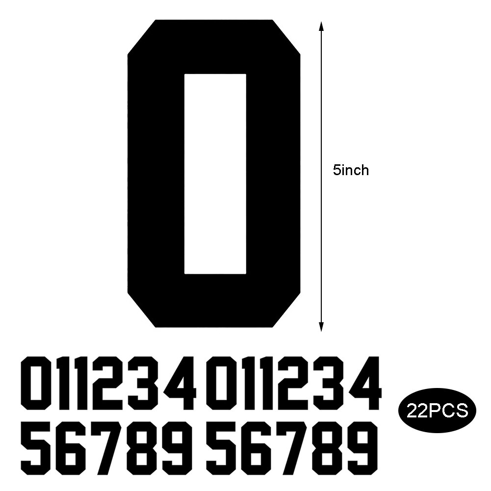 22 szt. Cyfrowe naszywki na ubrania naprasowanki na naklejki łatka DIY numer telefonu czarny biały aplikacja ubrania: 1