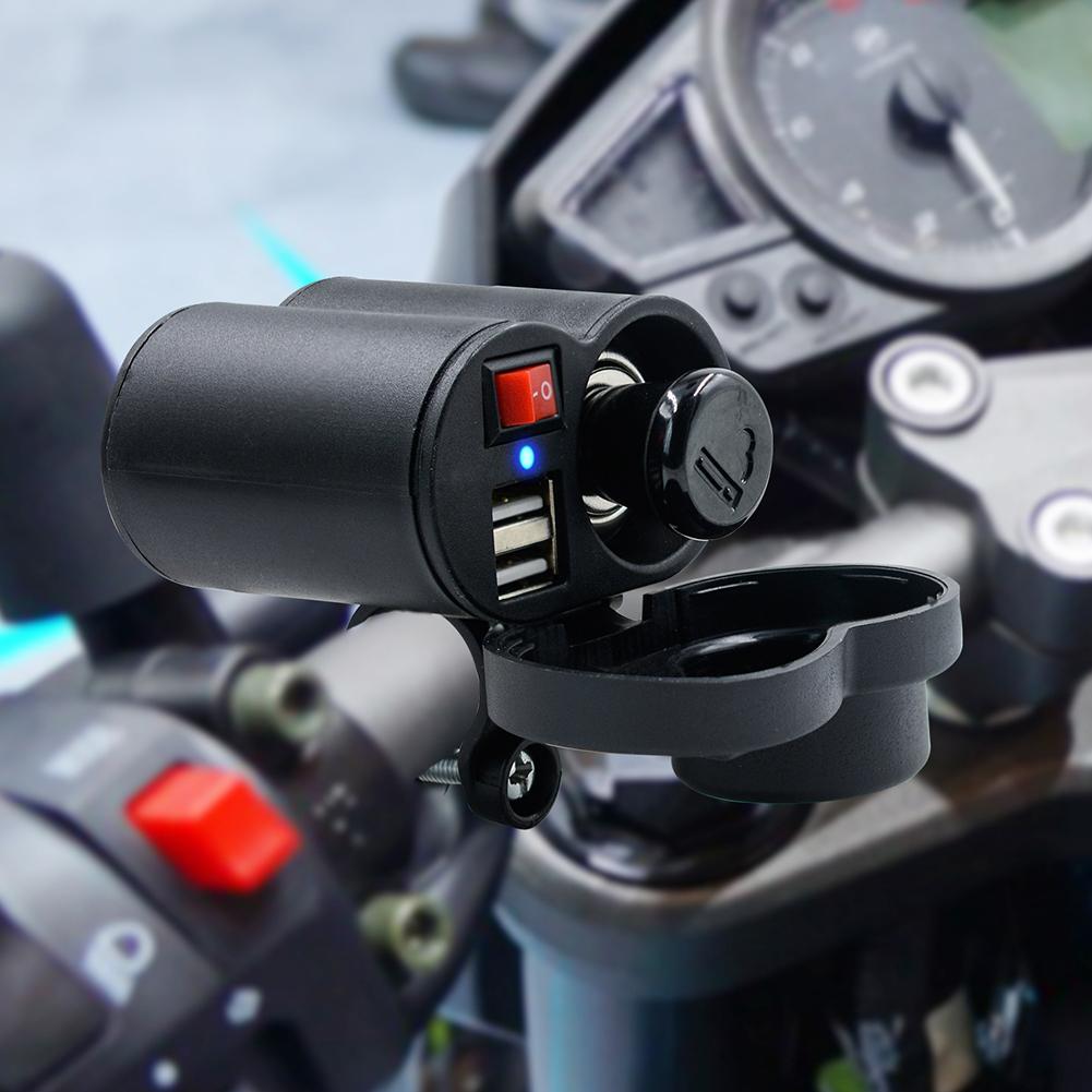 Motorfiets dubbele usb-poorten sigarettenaanstekeraansluiting snellader voor telefoon