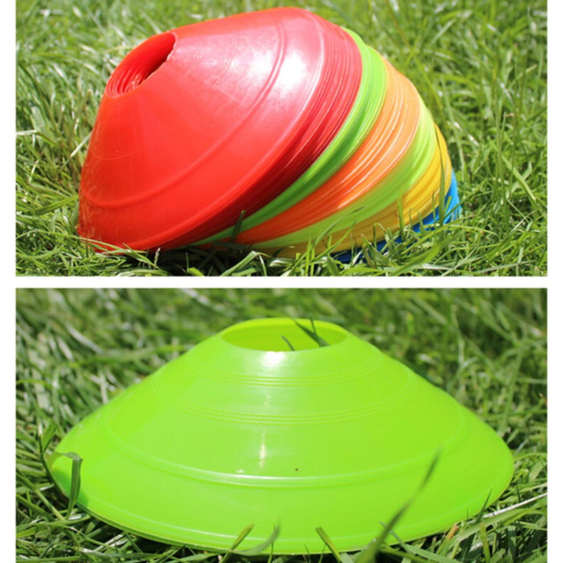 10pcs/set Soccer Training Sign Flat Pressure Resistant Cones Marker Discs Bucket Marker PE football training