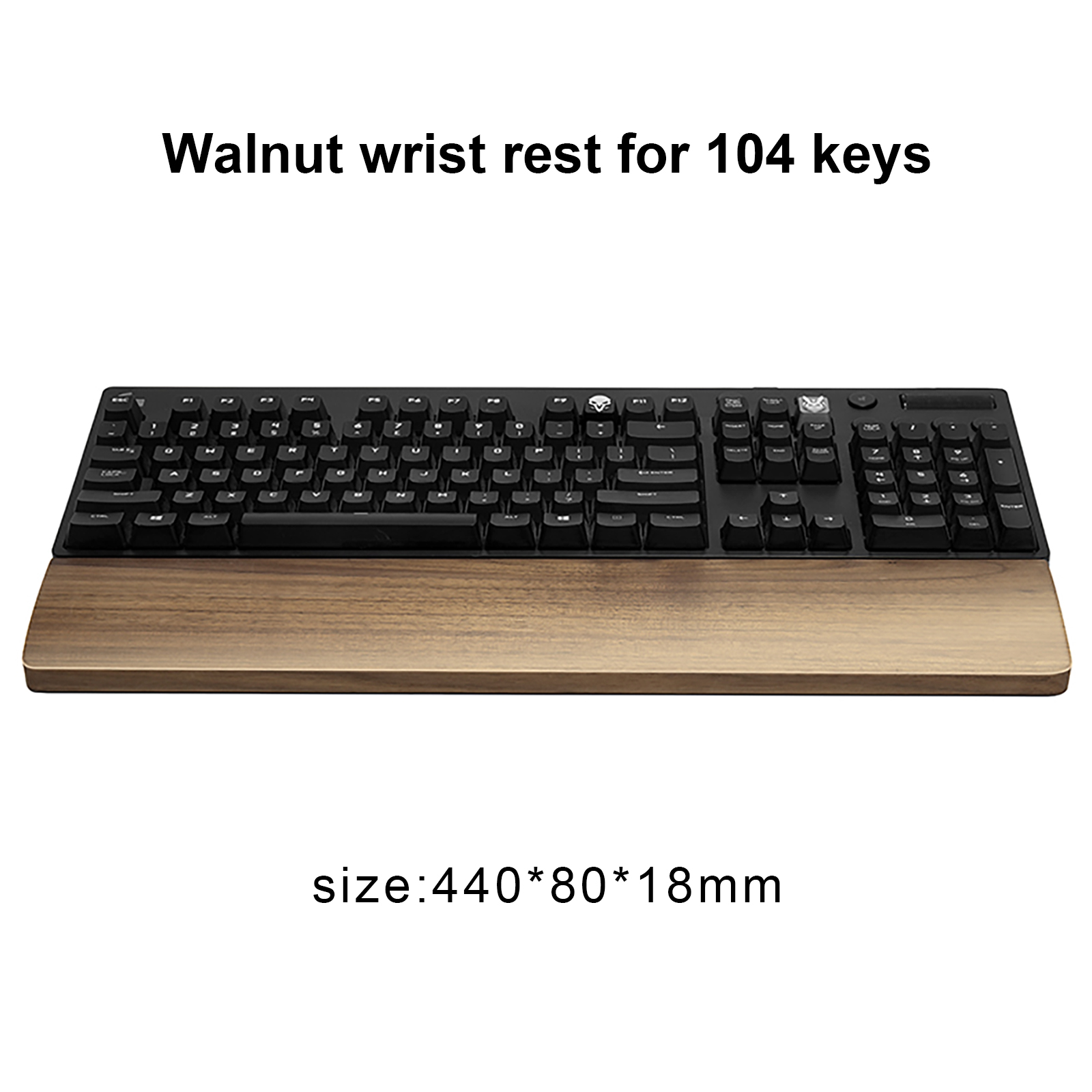 Valnøtt tre tastatur håndleddstøtte vaydeer ergonomisk spillbord skrivebord håndleddstøtte: Valnøtt for 104 nøkler