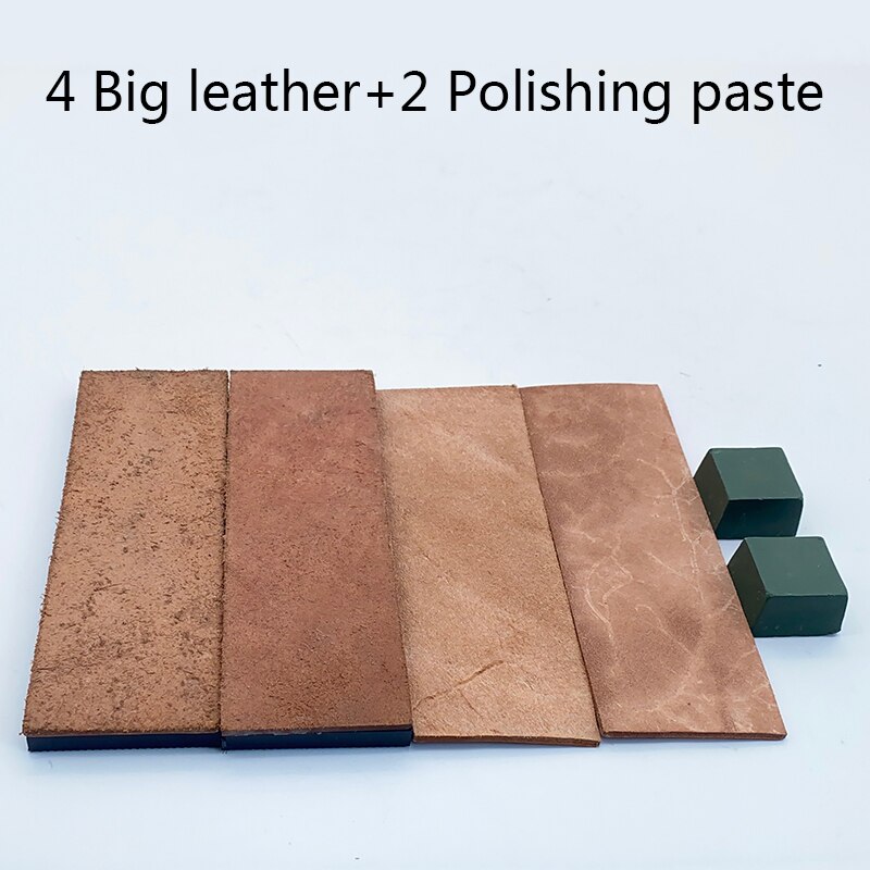 2pcs Sharpening leather Big leather article Sharpening wax fine grind grinding knife sharpening Polish belt polishing paste: 6 pcs