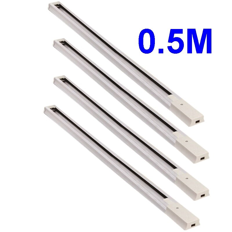 4 stks/partij 0.5m 1m Zwart Wit 2 Draad Spoor Rail Voor Track Lichten Aluminium Iluminacao Rail Verlichting Led spots Rail: Rood / White