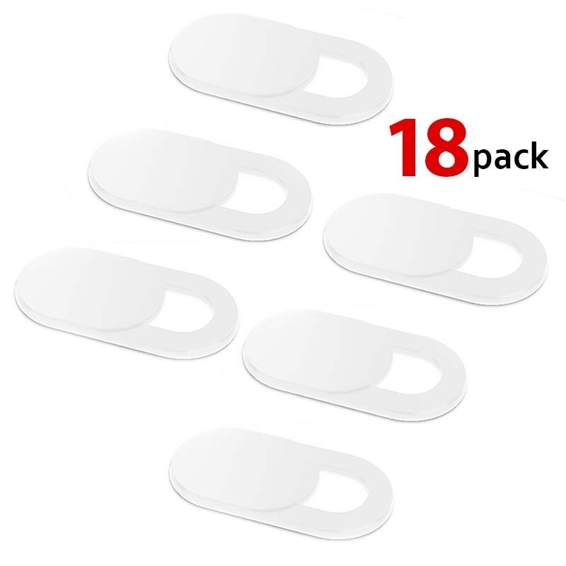 1/3/6/18 Pcs! Privacy Camera Sticker Anti pigolio Ultra sottile protettivo Privacy Webcam Cover per telefono Computer Tablet Len Cover: 18 Piece White