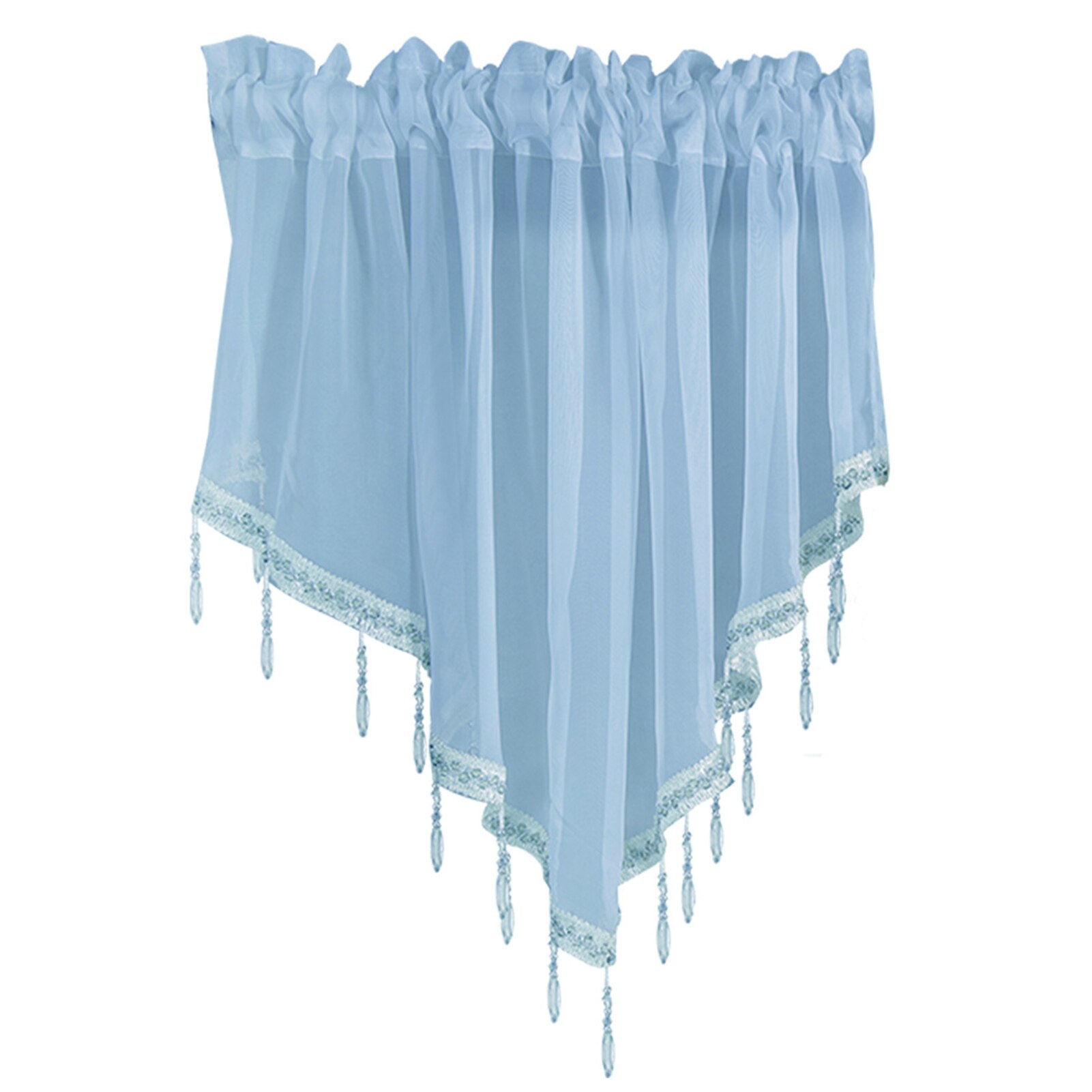 130 x 60cm woondecoratie keuken driehoek korte gordijn accessoires gordijnen moderne ademende raam effen kralen volant polyester