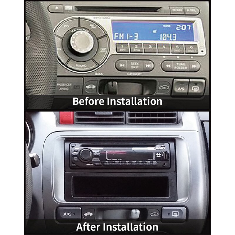 Radio Fascia for Honda Jazz City One Din Dvd Stereo Cd Panel Mount Installation Trim Kit Frame Bezel