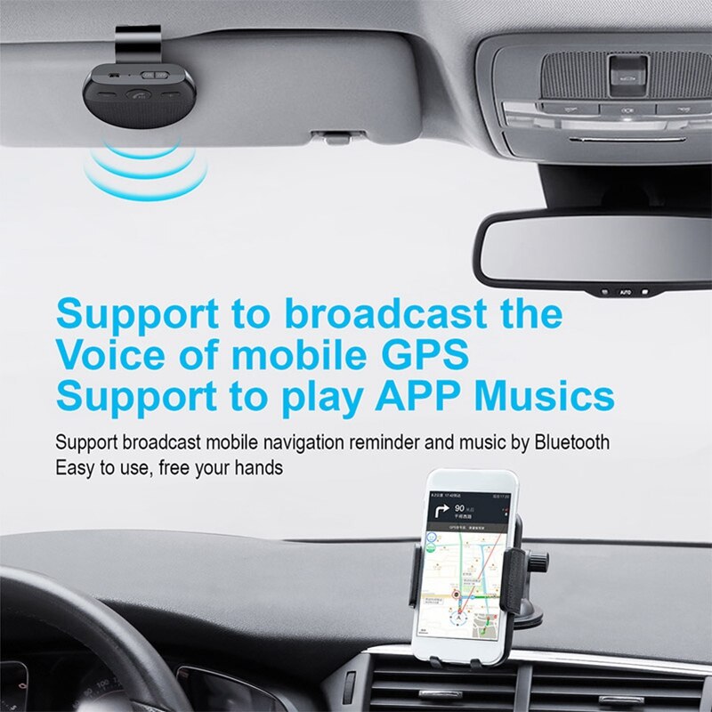Bluetooth Car Wireless Handsfree Speakerphone Audio Receiver Car MP3 Player with Microphone Support 2 Phone Connected
