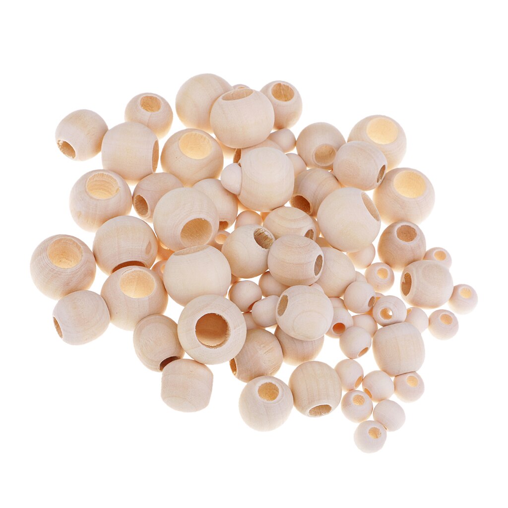 Natuurlijke Ronde Houten Kralen, Hout Spacer Kraal Houten Losse Kraal Unfinished Voor Ambachten, 220 Stuks
