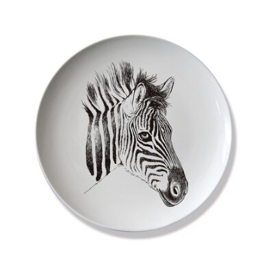Plato colgante de ciervo, Plato decorativo de cerámica para comedor, mural de pared de habitación, sala de estar artesanal para decoración, placa de porcelana personalizada: E10inches