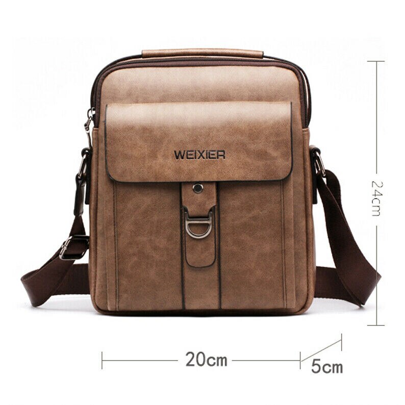 Men's Leather Briefcases Shoulder Messenger Bags Work Briefcase Cross body Tote Handbag