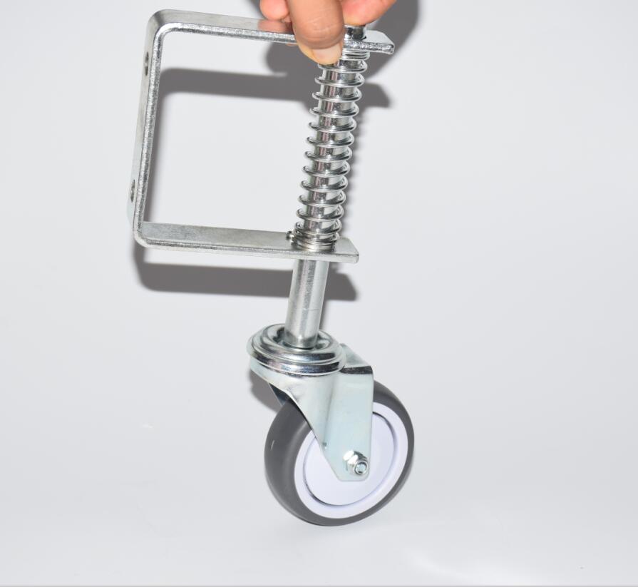 2pcs per pack Gate Caster 3 inch spring gate door rubber support wheel caster for sliding gate door use 50kg