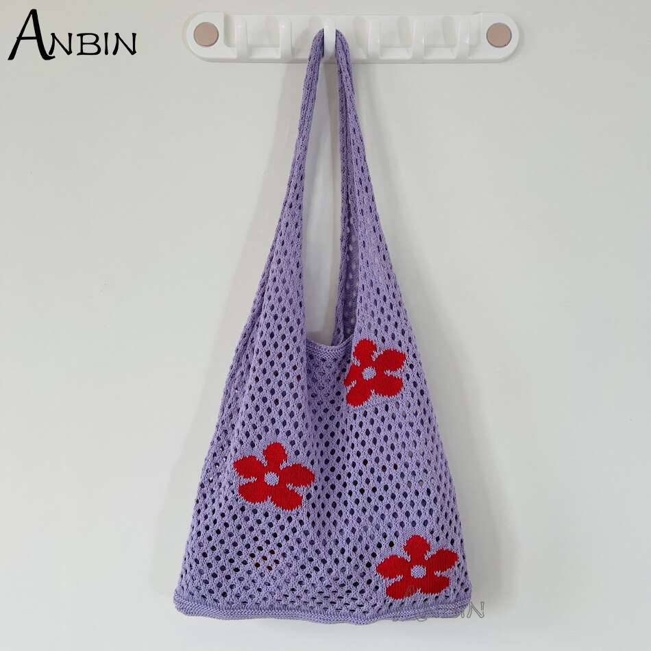 Mode Gebreide Vest Vrouwen Schoudertassen Bloemen Zomer Strand Bakken Gehaakte Tas Grote Capaciteit Vrouwelijke Handtas Shopper: 10