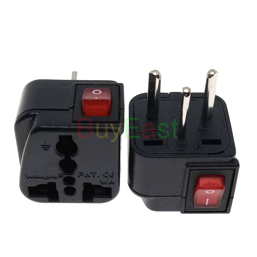 Universal to Danish Electrical Plug Adapter AC100~250V 10A With On/Off Main LED Switch