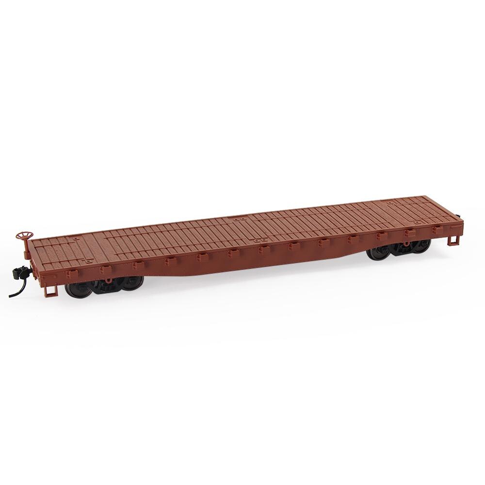 3pcs HO Scale 52ft Flat Car Pure Color Flatbed Carriage 1:87 Freight Car Lots C8741DS: Brown