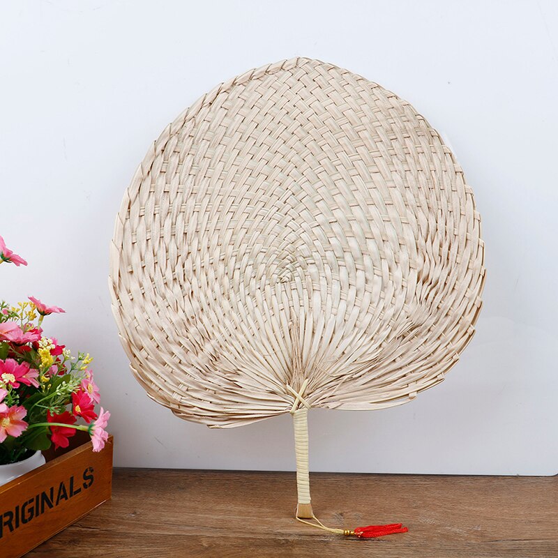 Hand geweven Baby Muggenmelk Fan Zomer Handleiding Straw Hand Fans Palmblad