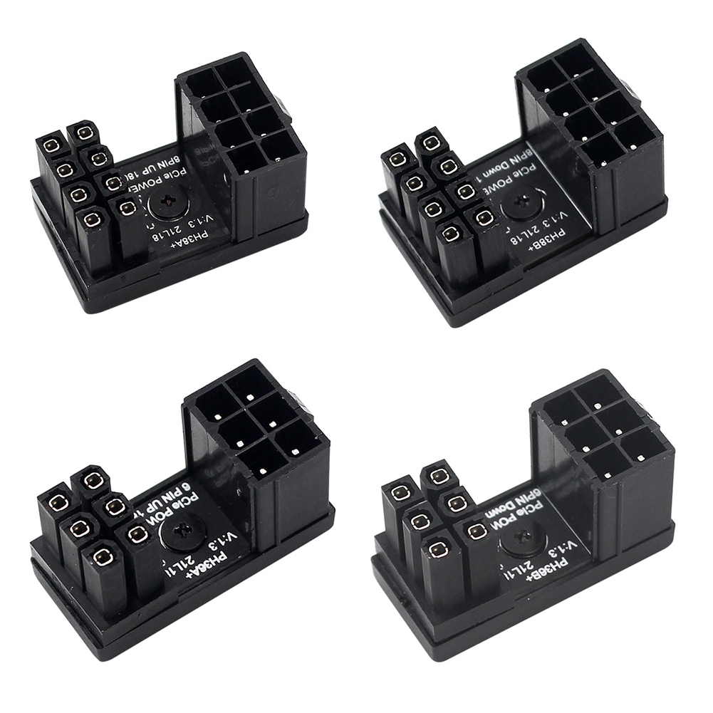 Turn Connector 8 Pin Power Adapter Board 6 Pin GPU Power Board 180 Degree Angle for Desktops Graphics Card