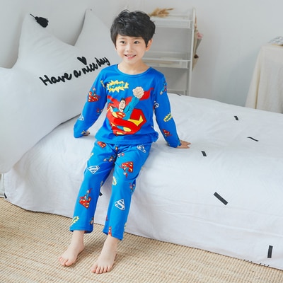 Aanbieding Kinderen Pyjama Met Lange Mouwen Meisjes Pyjama Pak Cartoon Baby Colthing Set Kids Pyjama Jongens Kind Kleding