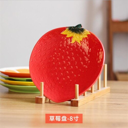 Household ceramic plate fruit plate 8 inch watermelon plate Japanese steak dessert breakfast plate tableware LB52003: 7
