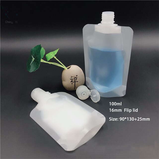 30/50/100ml schampo sminkvätska underflaska förpackning flaska bärbar reseflaska flytande tvål kosmetisk påse förpackningspåse: C