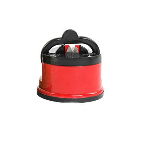 Afilador de cuchillos de disco de succión, mini cuchillo de acero de tungsteno pequeño, piedra de afilar, herramientas y dispositivos de cocina, diamante: Rojo
