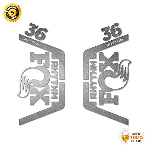 Pegatina horquilla FOX 36 RHYTHM - vinilo adhesivo troquelado para HORQUILLA bicicleta: PLATA
