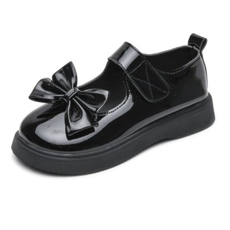Japanese Girls Leather Shoes 2022 Spring Britain Students Uniform Mary Janes with Bow Black Princess Thick Bottom Glossy Shoes