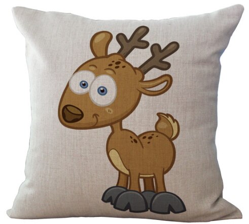 Karikatur Hirsch Biene Vogel Fische Hals Körper Kissenbezug Leinen Bett Kissen Abdeckung Couch Sitz Kissen Werfen Kissen Hause Dekoration: Grün