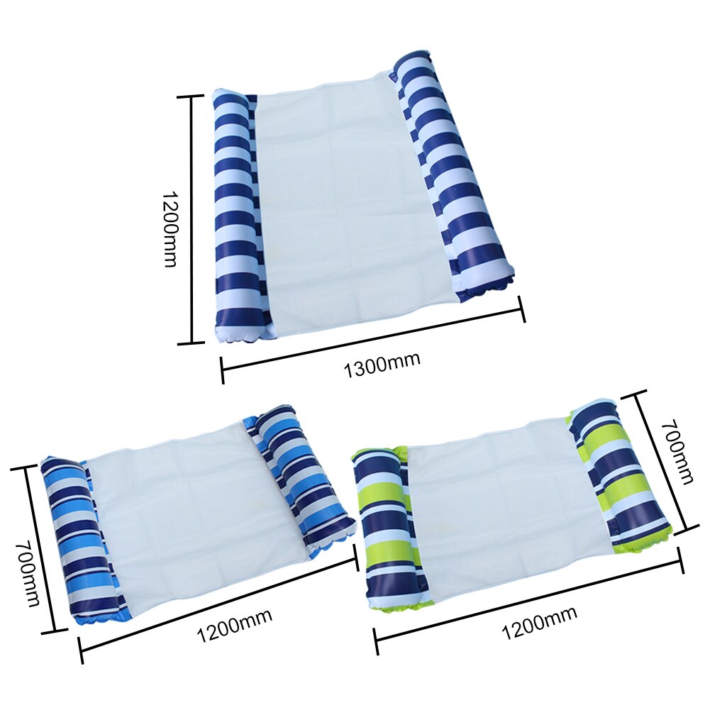 Pvc Water Hangmat Fauteuil Streep Mesh Opblaasbare Drijvende Bed Luchtbed Voor Zomer Zwembad Water Amusement Water Sport