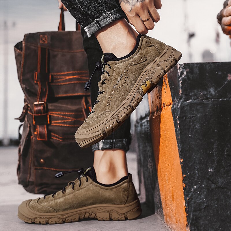 Casual Schoenen Oxford Sneakers Mannen Kaki Jurk Sneakers Comfortabele Ademende Sneakers Voor Mannen Business Skate Schoenen
