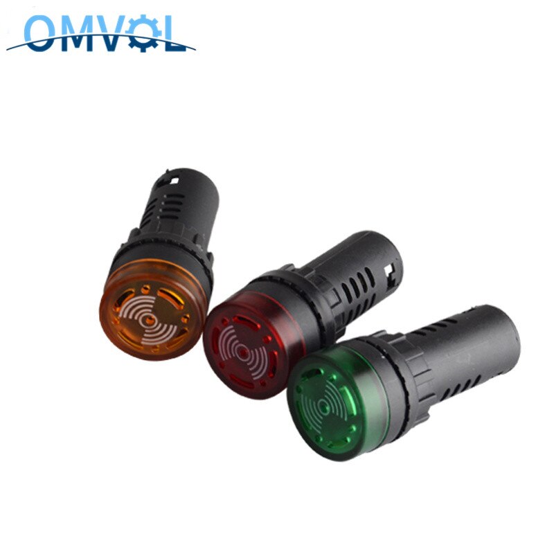 1PC AD16-22SM Panel Mount 22mm led Indicator buzzer 5v 12V 24V 110V 220V