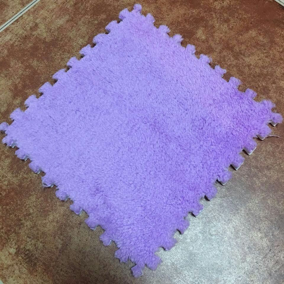 EVA tapis Puzzle en peluche, 30*30cm, 1 pièce, tapis décoratif en velours bouffant, pour chambre d'enfant, jouets rampants, 8 couleurs (échantillon): VIOLET